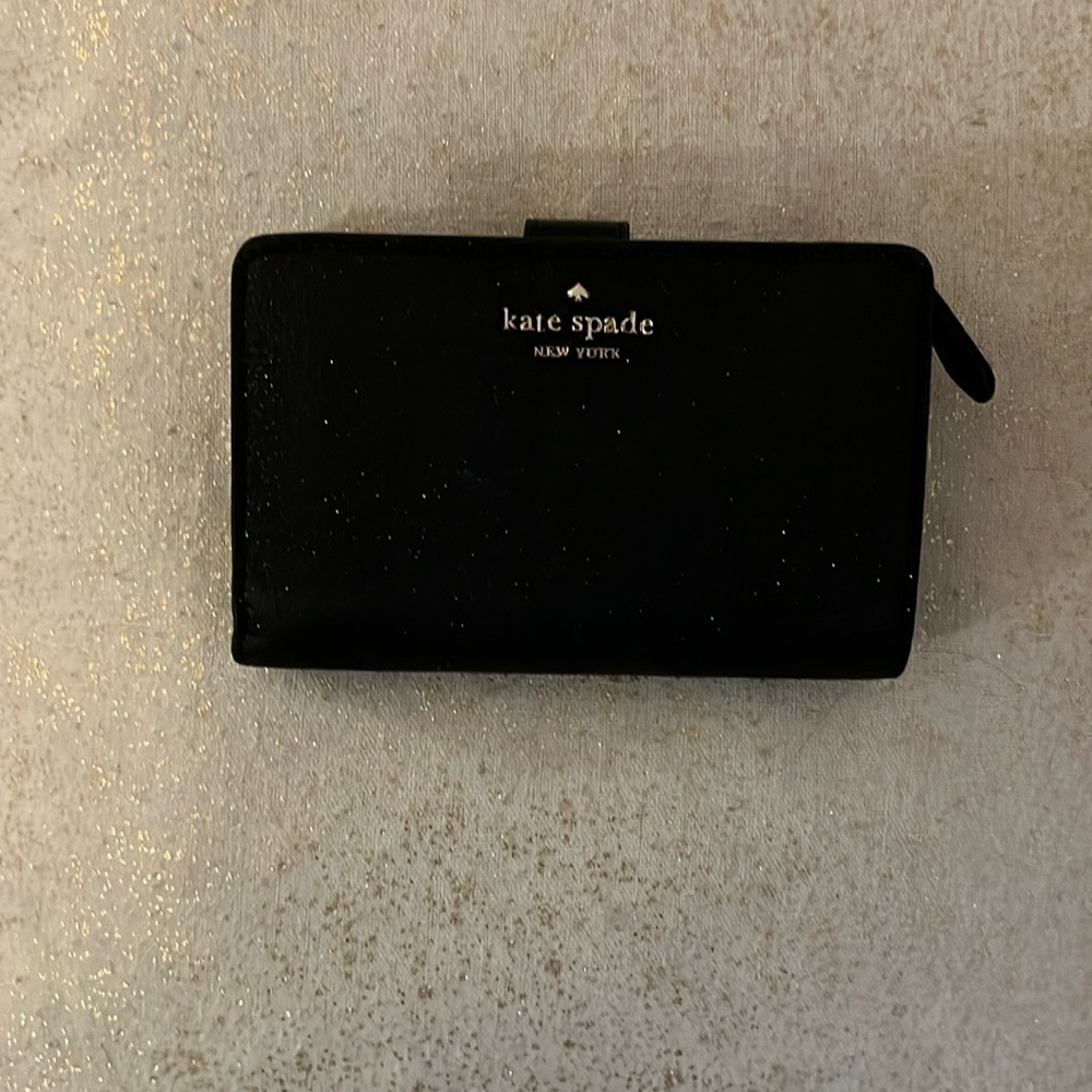 Black glittery kate spade wallet